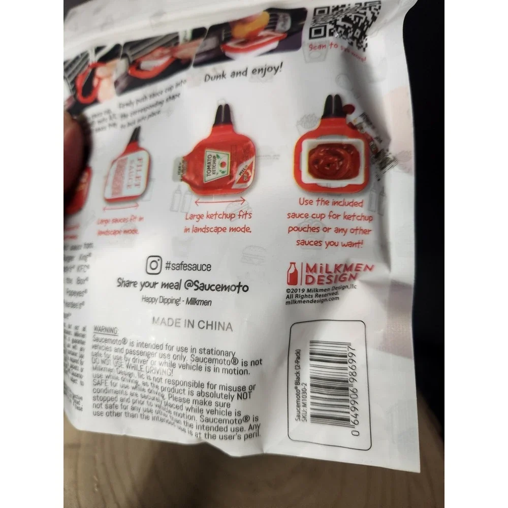 Saucemoto Dip Clip In-Car Sauce Holder For Ketchup Dipping Sauces New In Package